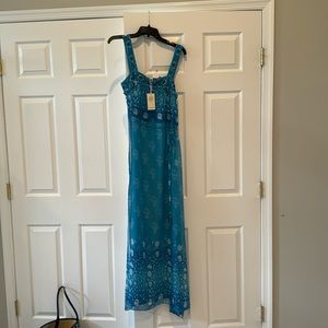 Never worn, new with tags Ramy Brook sheer maxi cover up dress. Polyester.